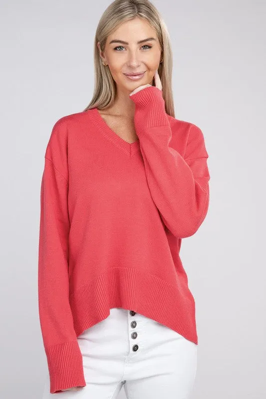 NUVI APPAREL V Neck Soft Sweater