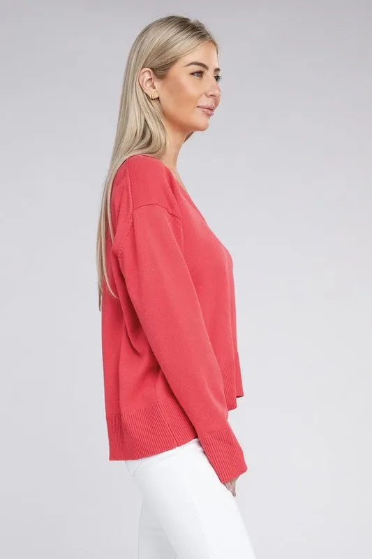 NUVI APPAREL V Neck Soft Sweater