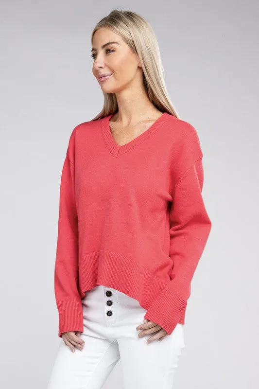 NUVI APPAREL V Neck Soft Sweater