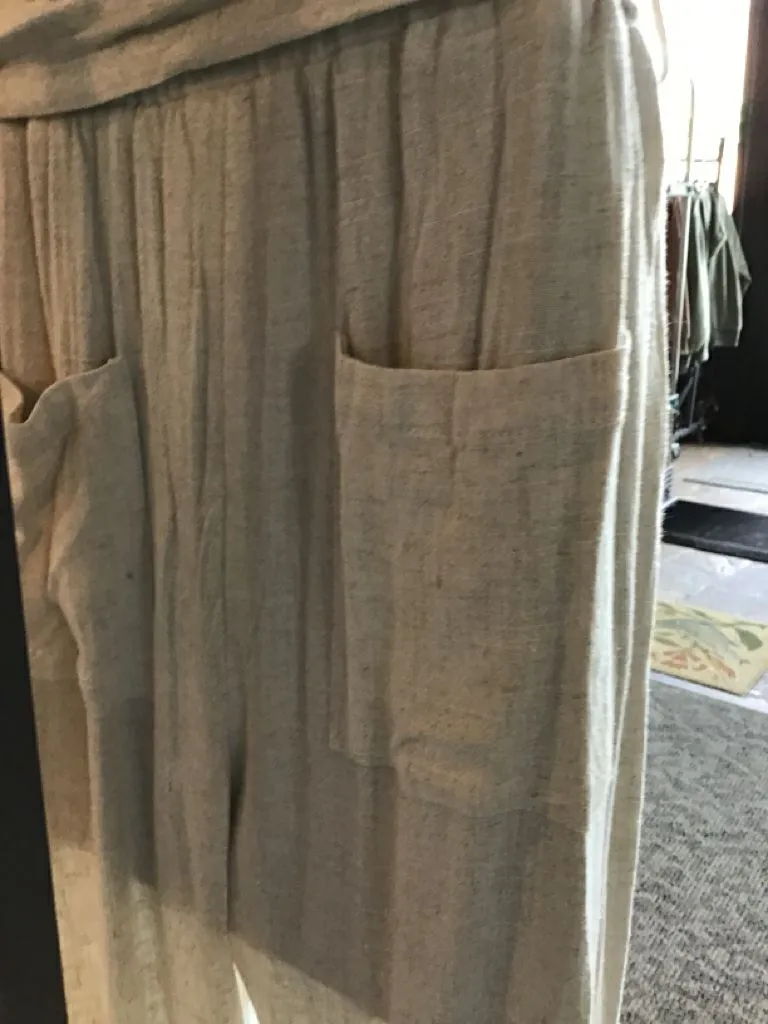 Oatmeal Linen Blend Jumpsuit - SML