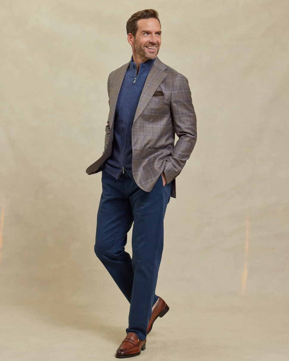 The Cameron - Reda Sport Coat - Tan Blue Plaid