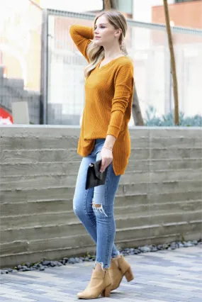 V-Neck Tunic Sweater