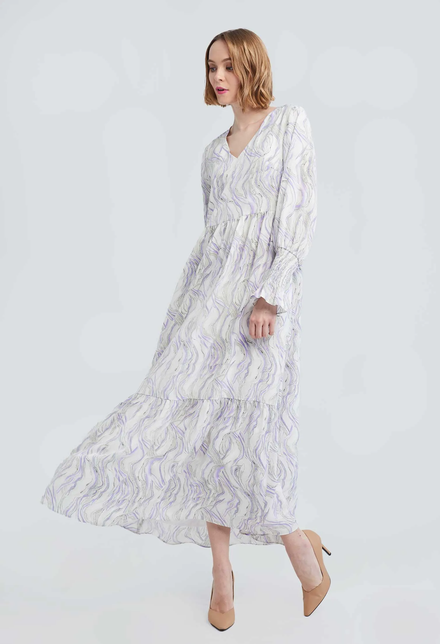 Wave Leafy Maxi Dress